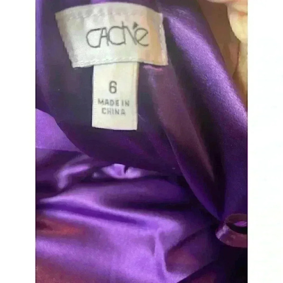 Cache Purple Sleeveless Satin Mini Prom Wedding Cocktail Dress Size xs/2/4/6 - Picture 6 of 14